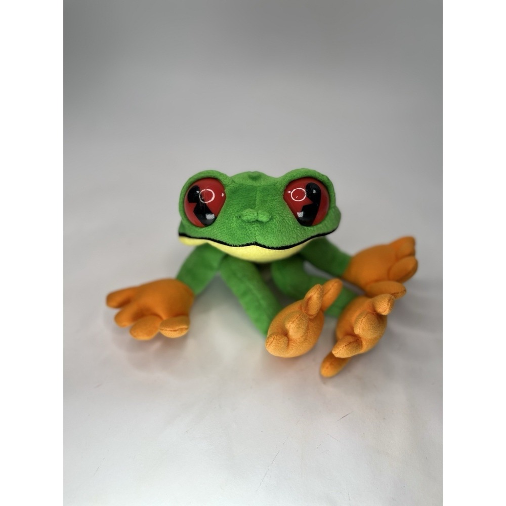 Cha! Cha! The Treefrog Rainforest Cafe Plush - Green Yellow Frog Stuffed Animal